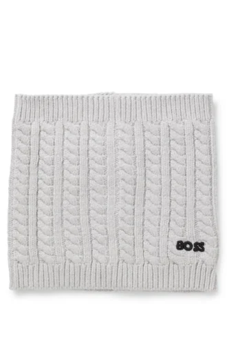 Kids’ embroidered-logo snood with cable knit Kids’ embroidered-logo snood with cable knit