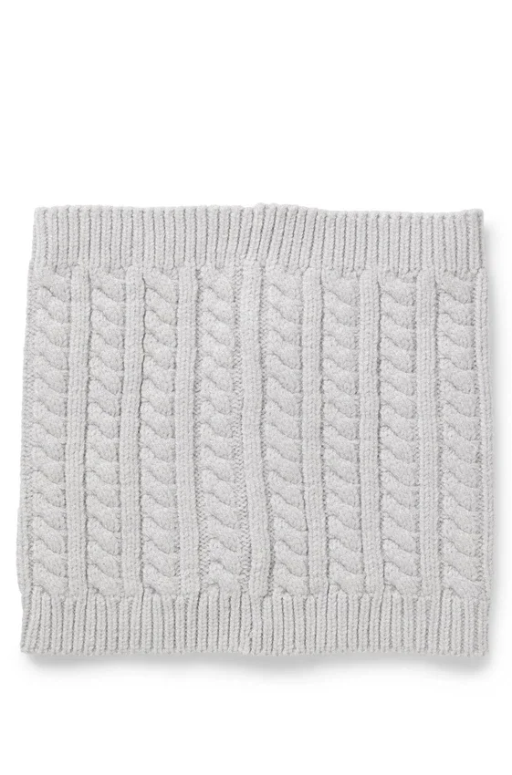 Kids’ embroidered-logo snood with cable knit Kids’ embroidered-logo snood with cable knit