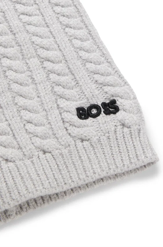 Kids’ embroidered-logo snood with cable knit Kids’ embroidered-logo snood with cable knit