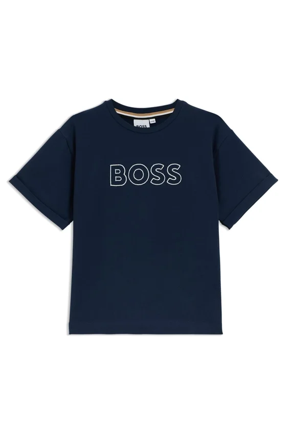 Kids’ embroidered-logo T-shirt in stretch cotton Kids’ embroidered-logo T-shirt in stretch cotton