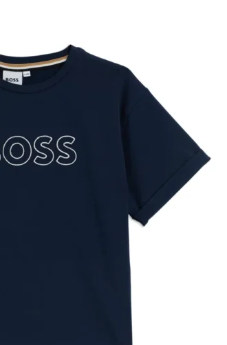 Kids’ embroidered-logo T-shirt in stretch cotton