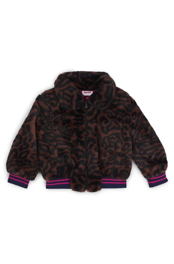 Kids’ faux-fur jacket with cheetah print Kids’ faux-fur jacket with cheetah print