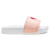 Kids’ faux-leather slides with heart-shaped logo print Kids’ faux-leather slides with heart-shaped logo print