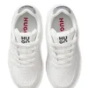 Kids’ faux-leather sneakers with logo details