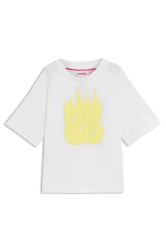 Kids’ flame-logo T-shirt in cotton