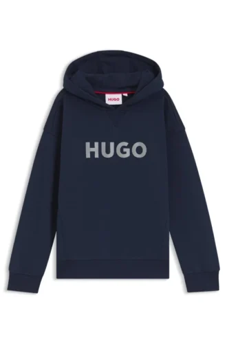 Kids’ fleece hoodie with logo print
