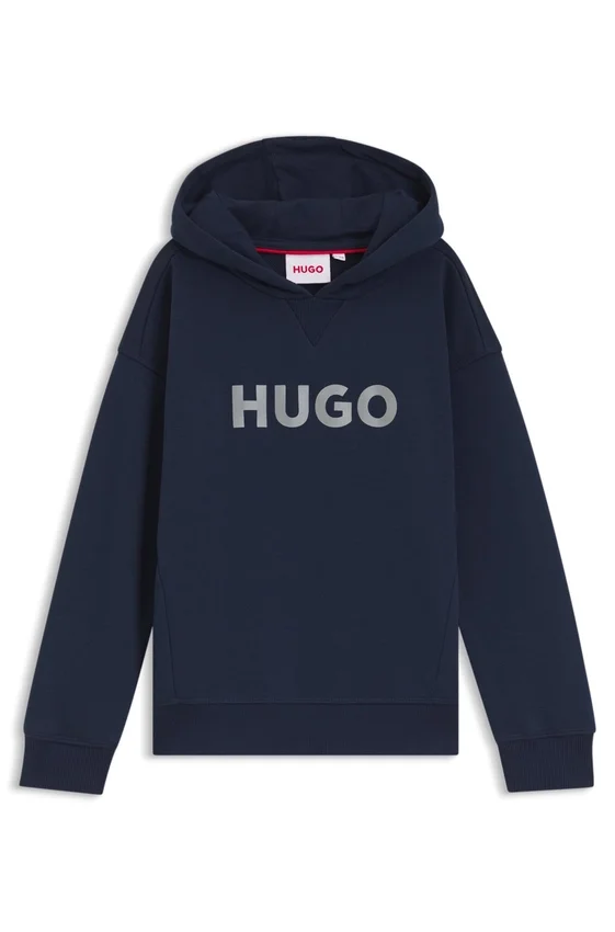 Kids’ fleece hoodie with logo print Kids’ fleece hoodie with logo print