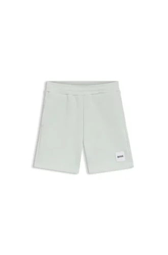 Kids’ fleece shorts with logo label