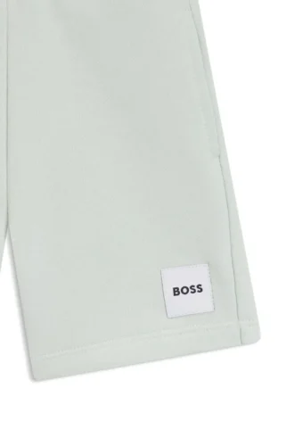 Kids’ fleece shorts with logo label
