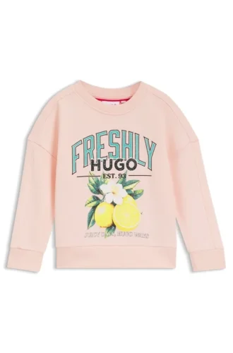 Kids’ fleece sweatshirt with logo graphic