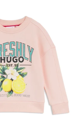Kids’ fleece sweatshirt with logo graphic