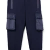 Kids’ fleece tracksuit bottoms with cargo pockets