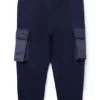 Kids’ fleece tracksuit bottoms with cargo pockets