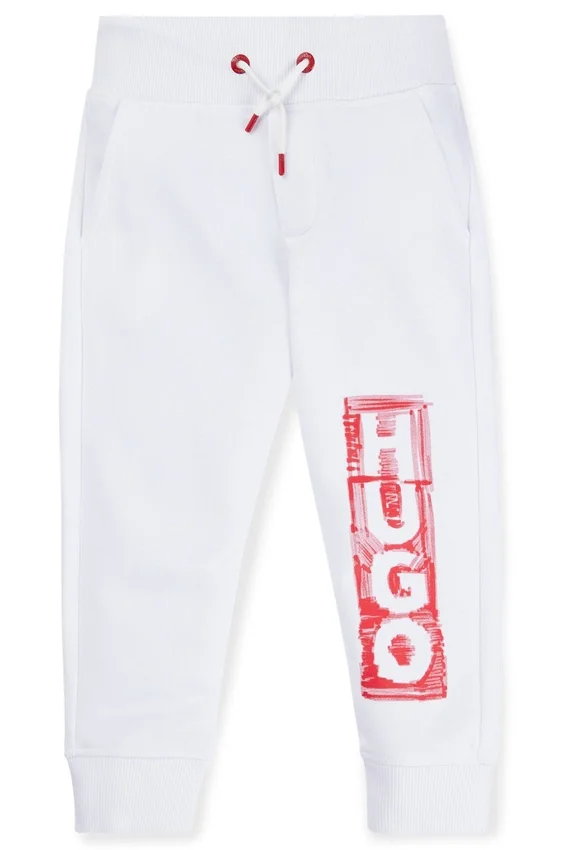 Kids’ fleece tracksuit bottoms with marker-style logo Kids’ fleece tracksuit bottoms with marker-style logo