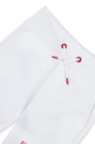 Kids’ fleece tracksuit bottoms with marker-style logo