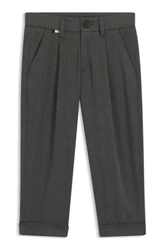 Kids’ formal trousers in stretch herringbone