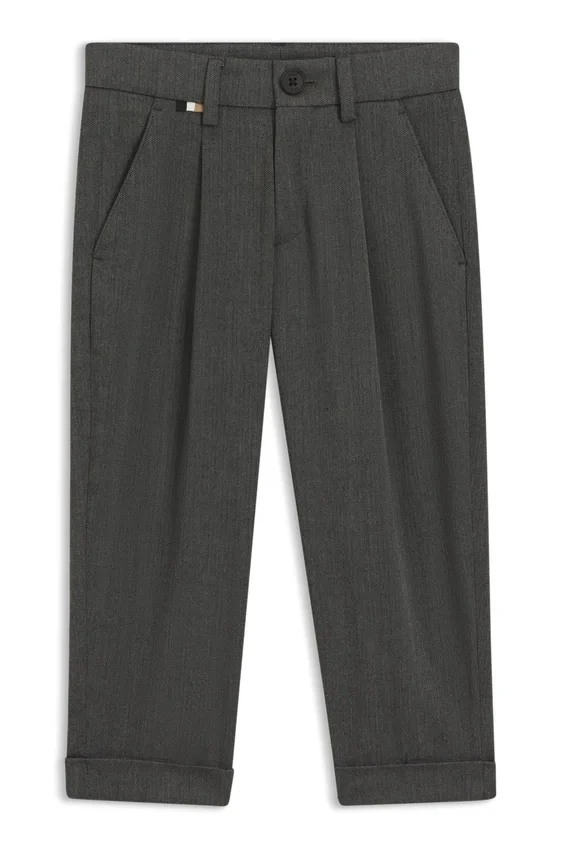 Kids’ formal trousers in stretch herringbone Kids’ formal trousers in stretch herringbone