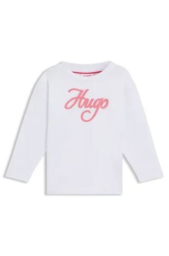 Kids’ glitter-logo T-shirt in cotton