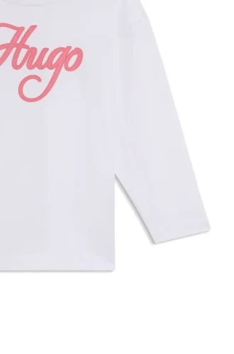 Kids’ glitter-logo T-shirt in cotton
