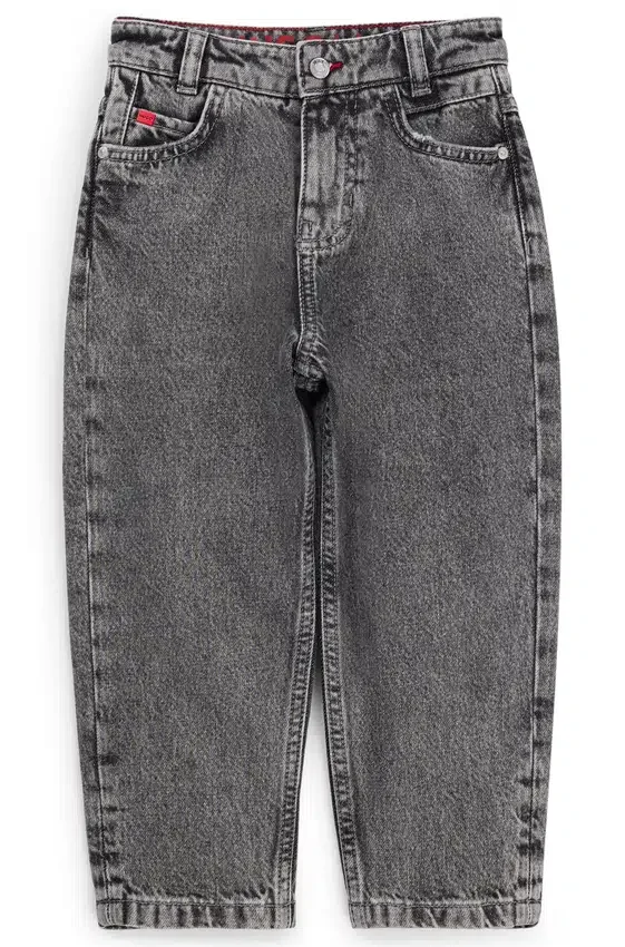 Kids’ grey loose-fit jeans in cotton denim Kids’ grey loose-fit jeans in cotton denim
