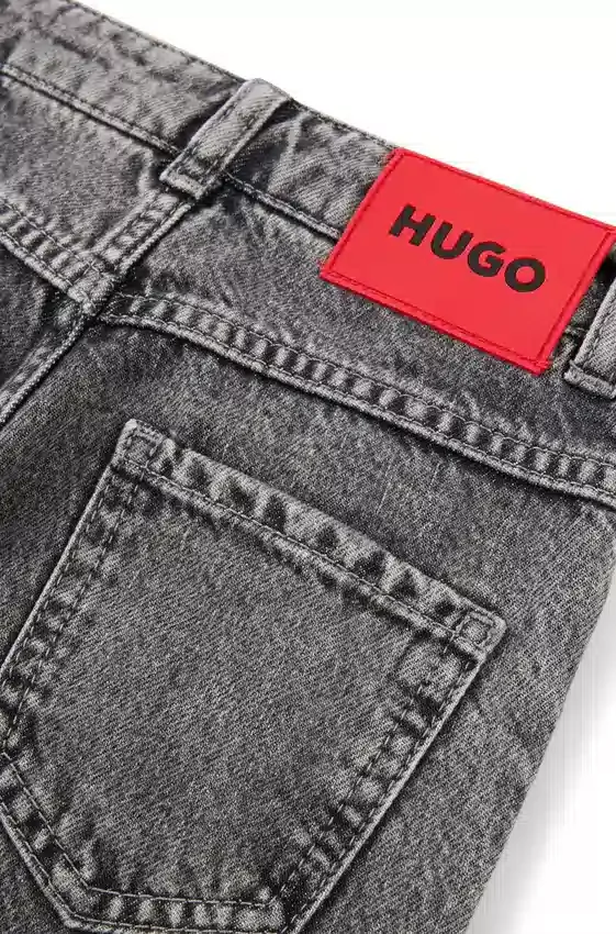 Kids’ grey loose-fit jeans in cotton denim Kids’ grey loose-fit jeans in cotton denim
