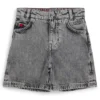 Kids’ grey loose-fit shorts in cotton denim Kids’ grey loose-fit shorts in cotton denim