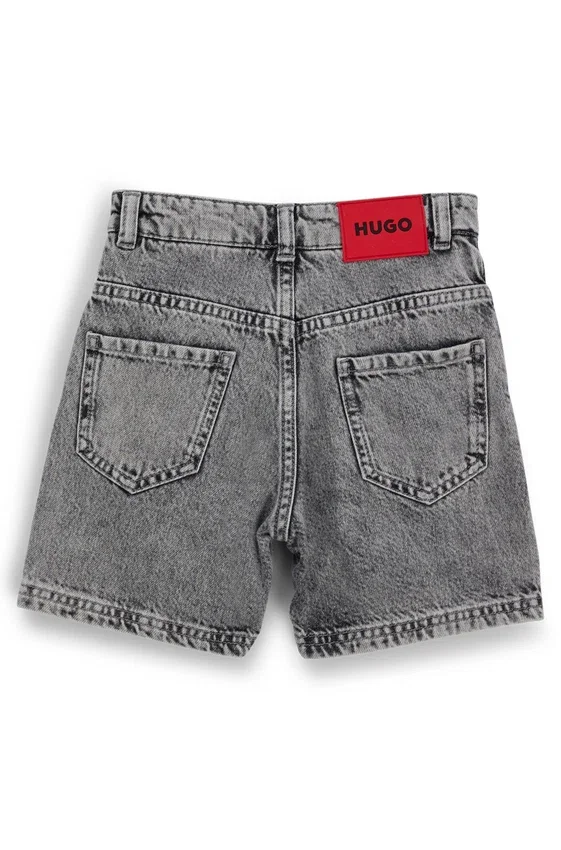 Kids’ grey loose-fit shorts in cotton denim Kids’ grey loose-fit shorts in cotton denim
