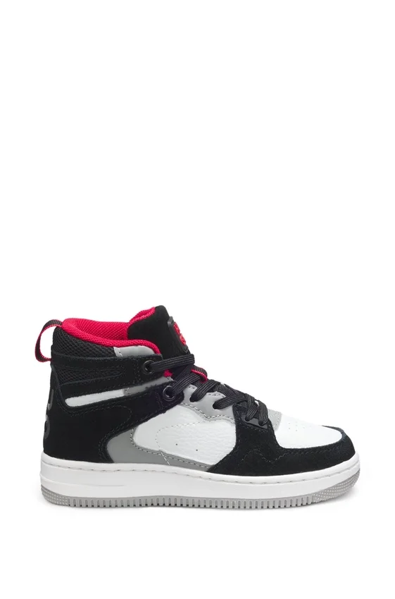 Kids’ high-top trainers in suede and faux leather Kids’ high-top trainers in suede and faux leather