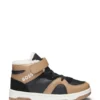 Kids’ high-top trainers with leather and canvas
