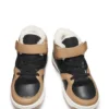 Kids’ high-top trainers with leather and canvas