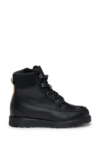 Kids’ hiking-style boots in leather
