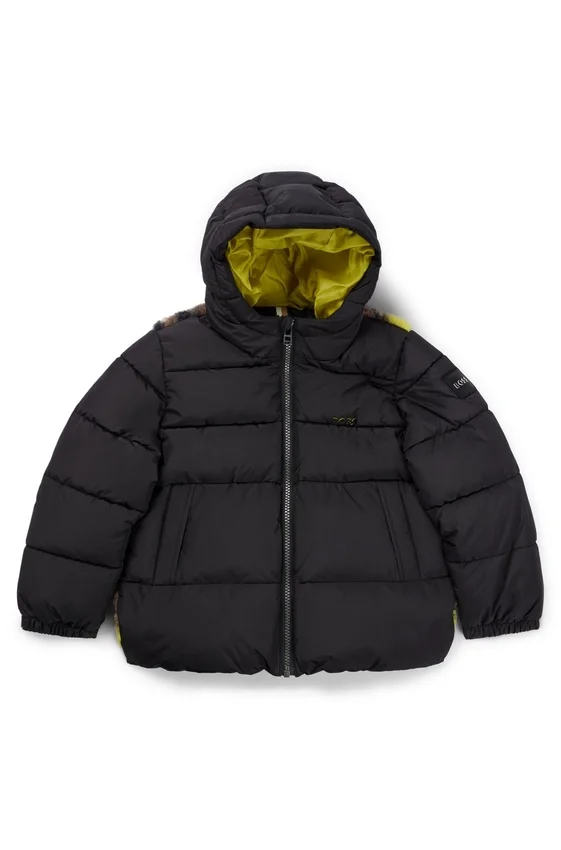 Kids’ hooded jacket with camouflage sherpa back Kids’ hooded jacket with camouflage sherpa back