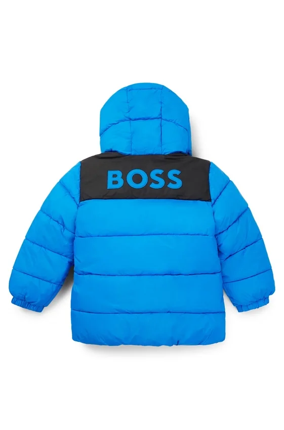 Kids’ hooded jacket with logo details Kids’ hooded jacket with logo details