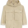 Kids’ hooded jacket with striped cuffs Kids’ hooded jacket with striped cuffs