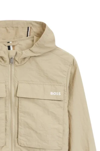 Kids’ hooded jacket with striped cuffs