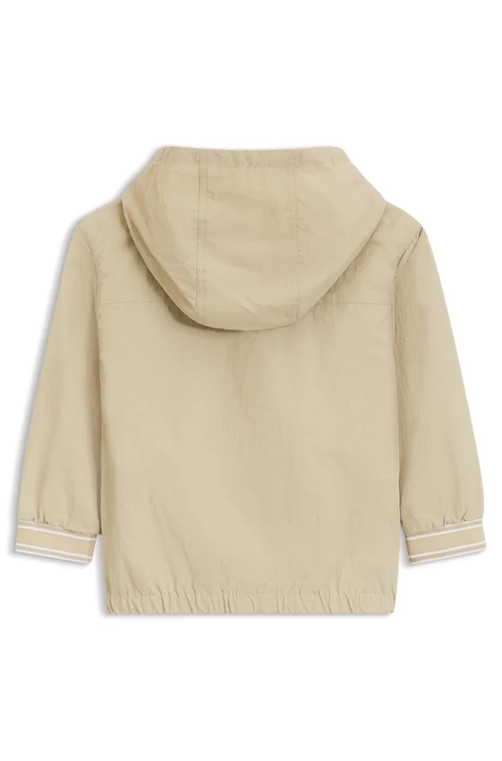 Kids’ hooded jacket with striped cuffs Kids’ hooded jacket with striped cuffs