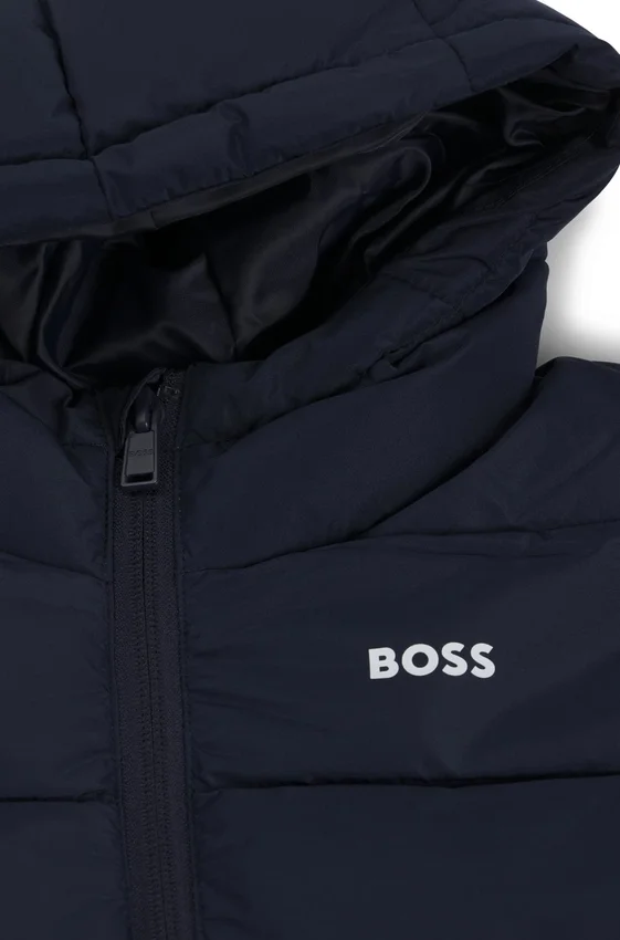 Kids’ hooded padded jacket with logo details Kids’ hooded padded jacket with logo details