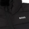 Kids’ hooded padded jacket with logo details