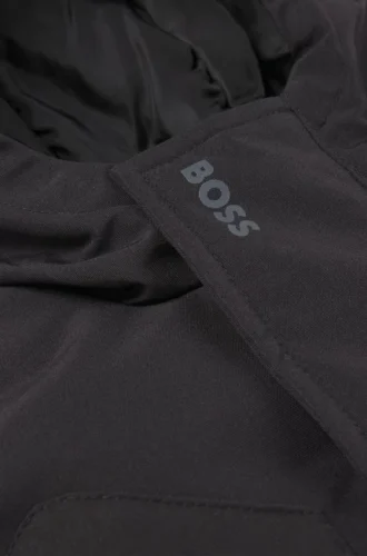 Kids’ hooded parka jacket with logo badge