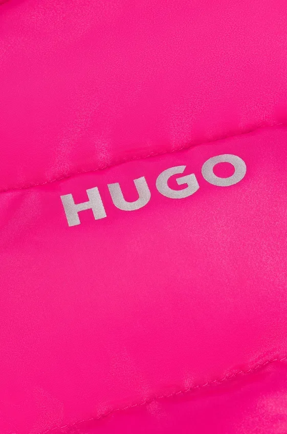 Kids’ hooded puffer jacket with lustrous logo print Kids’ hooded puffer jacket with lustrous logo print