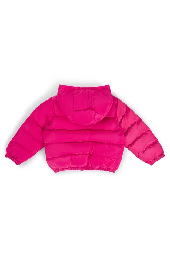 Kids’ hooded puffer jacket with lustrous logo print Kids’ hooded puffer jacket with lustrous logo print