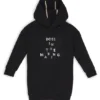 Kids’ hoodie dress in stretch cotton with signature print Kids’ hoodie dress in stretch cotton with signature print