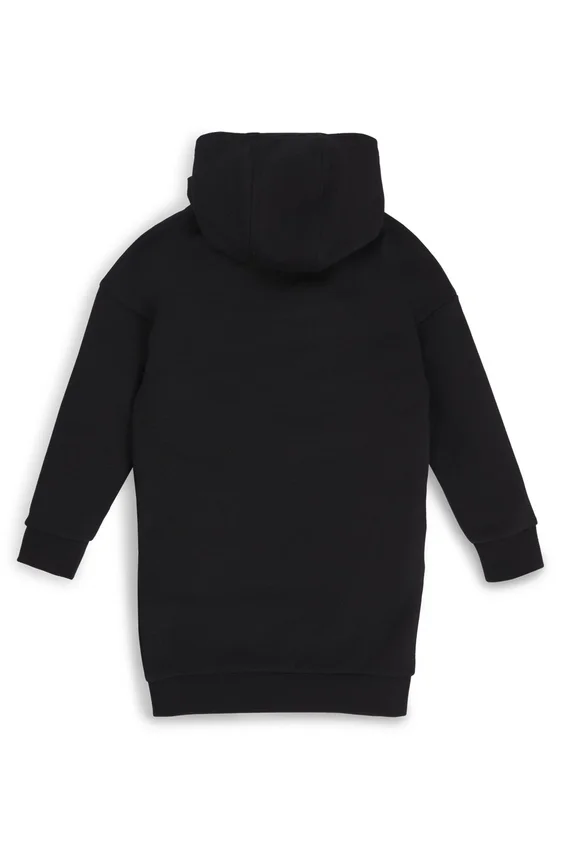Kids’ hoodie dress in stretch cotton with signature print Kids’ hoodie dress in stretch cotton with signature print