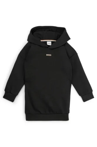 Kids’ hoodie dress with logo print