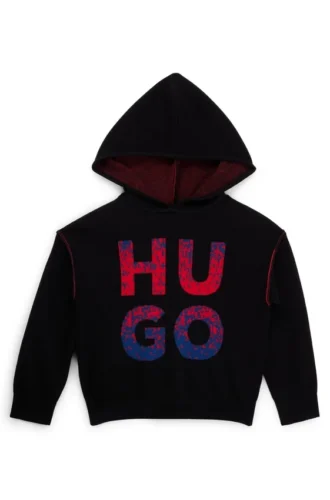 Kids’ hoodie with two-tone stacked logo