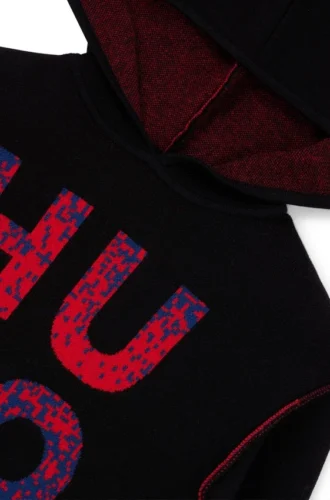 Kids’ hoodie with two-tone stacked logo