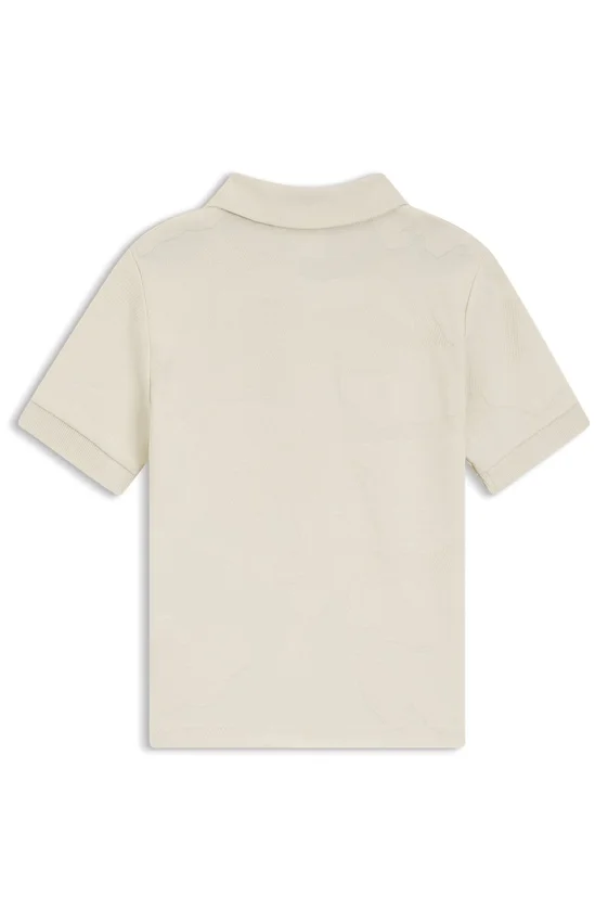 Kids’ jacquard-pattern polo shirt in stretch cotton Kids’ jacquard-pattern polo shirt in stretch cotton