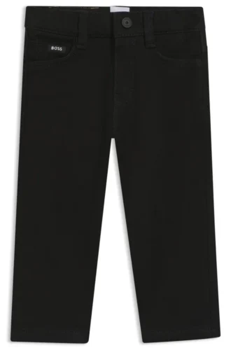 Kids’ jeans in black stretch denim