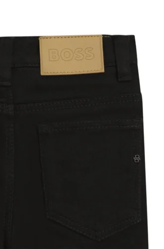 Kids’ jeans in black stretch denim