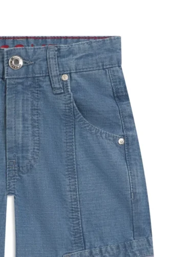 Kids’ jeans in blue cotton ripstop